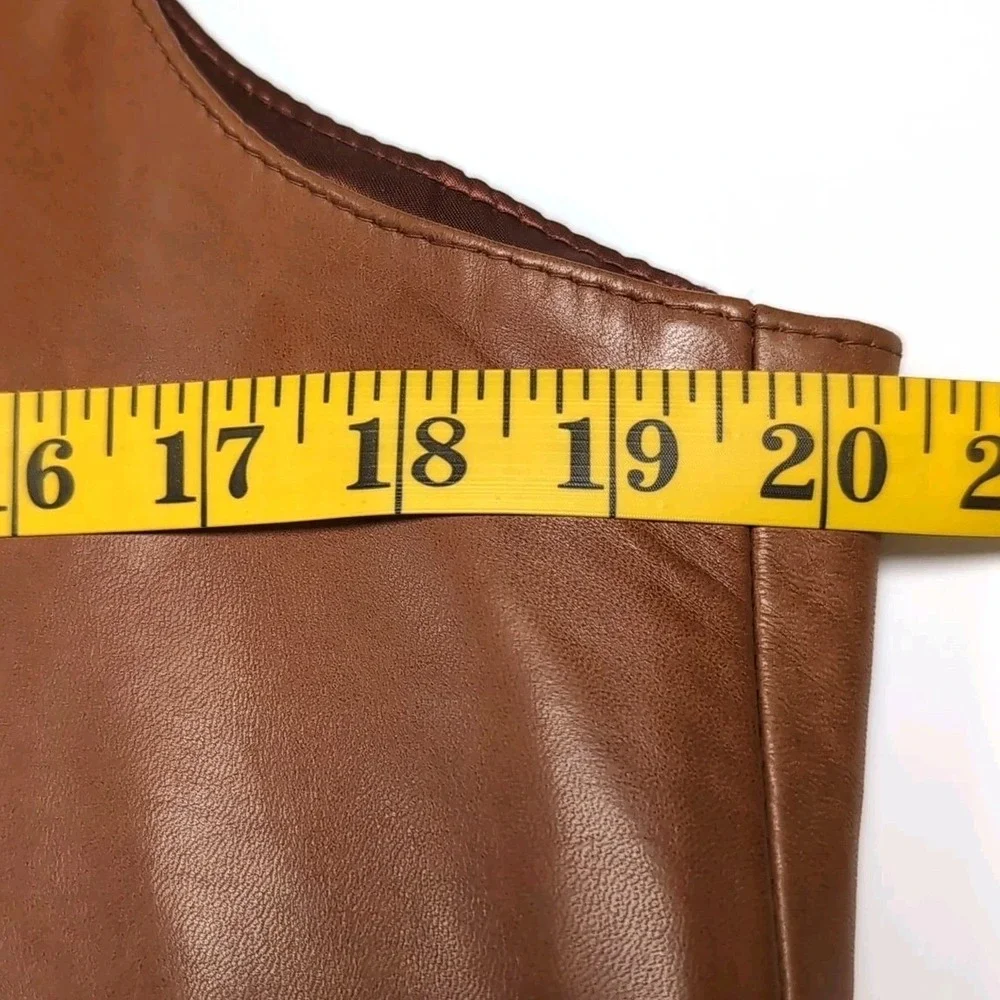 Vtg Remy Leather Fashions Leather Vest Mens 42 Cognac Brown Western‎ USA